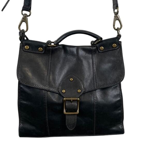 Fossil Handbags - Fossil VTG Revival Flap, Black Leather Crossbody Bag